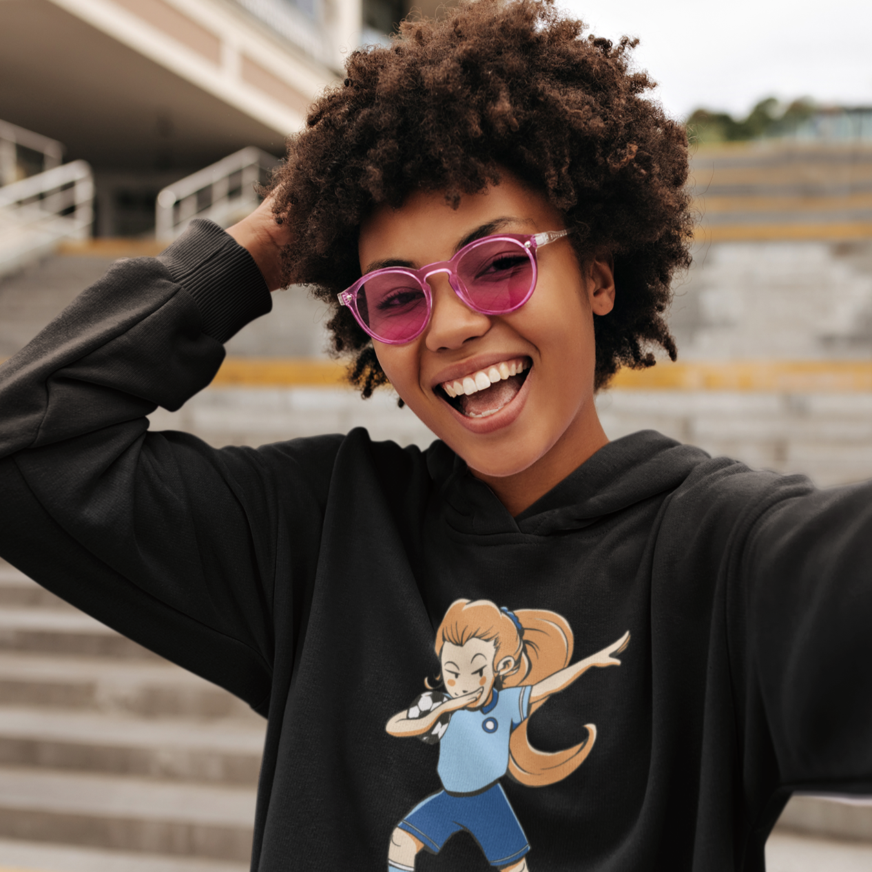 Dabbing Fußball Mädchen - Hoodie